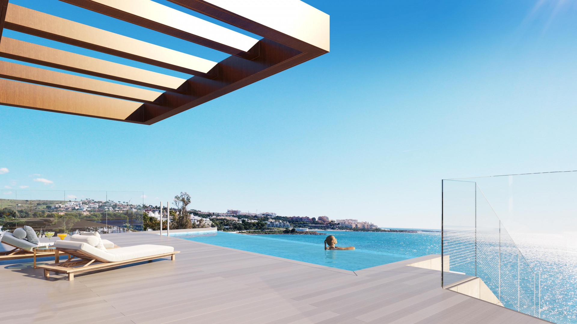 Frontline beach Duplex with panoramic sea views in Estepona Playa, Estepona